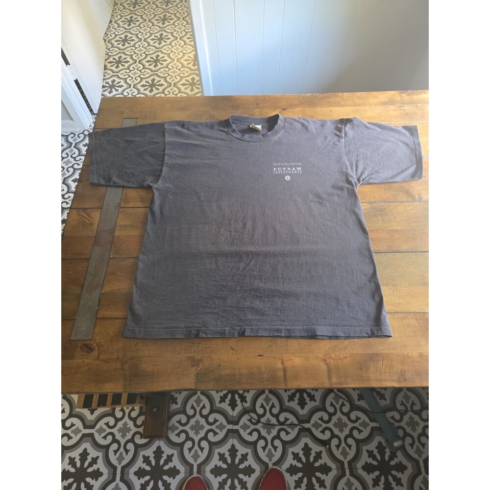 alore made in usa shirt xxl 90s single stitch black putnam investments tee